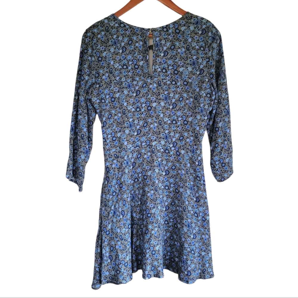 Hollister Floral Paisley Dress Blue 7